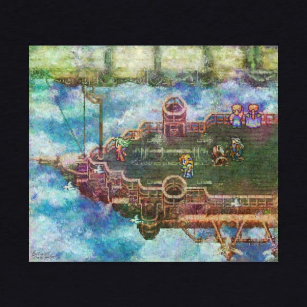 Final Fantasy VI Terra Branford Airship Impressionist Painting by BonBonBunny